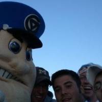 Laura Klassen with Louie the Laker in 2007.